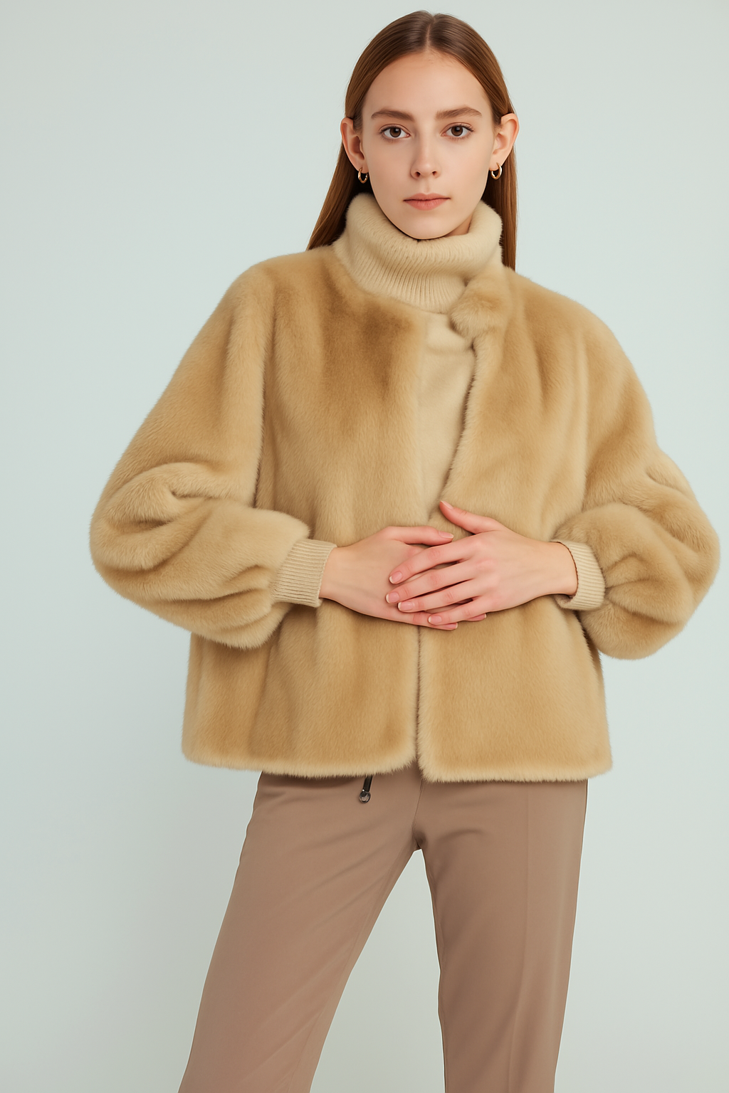 밍크 하프 재킷