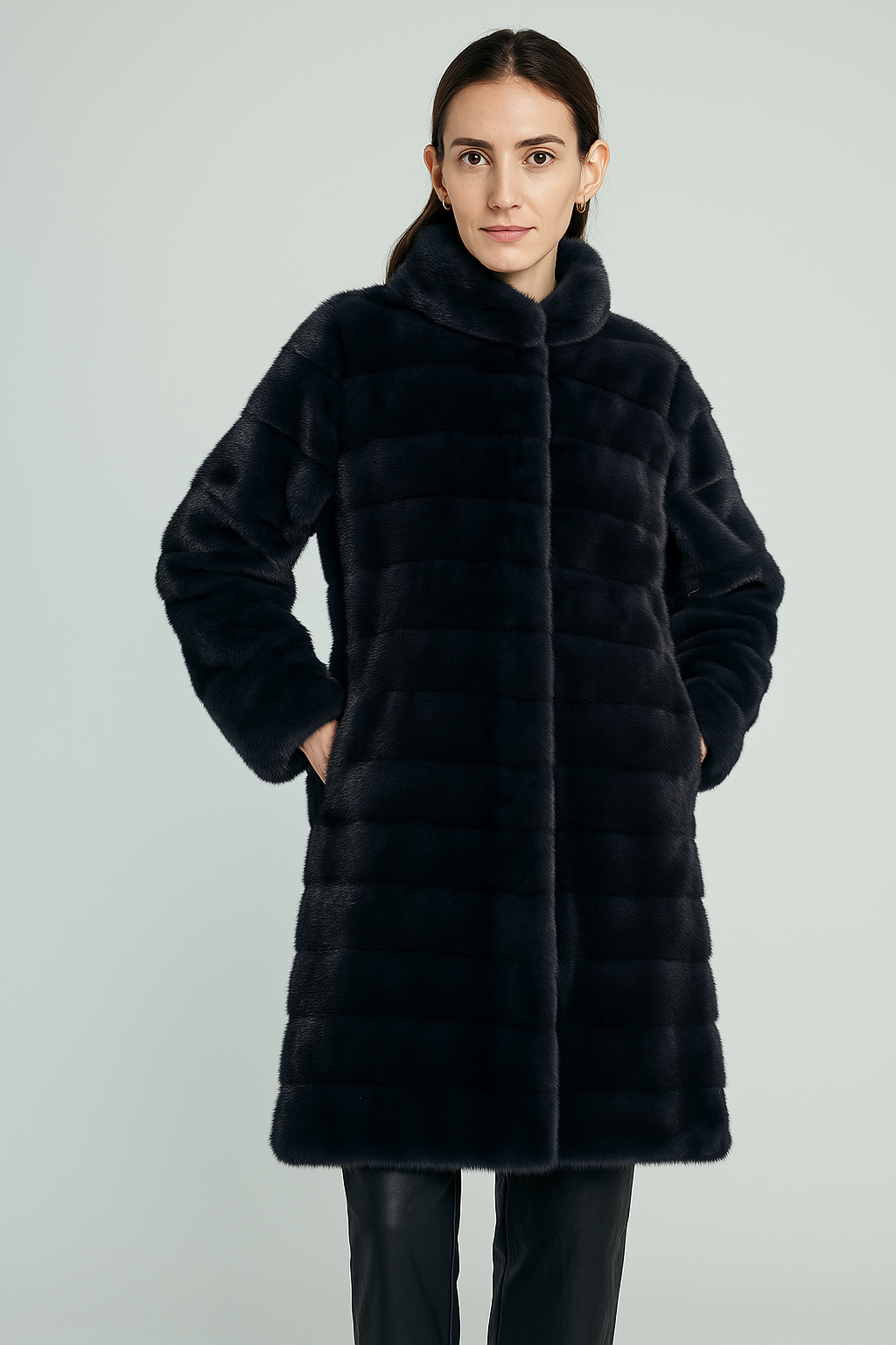 풀스킨 밍크 롱코트