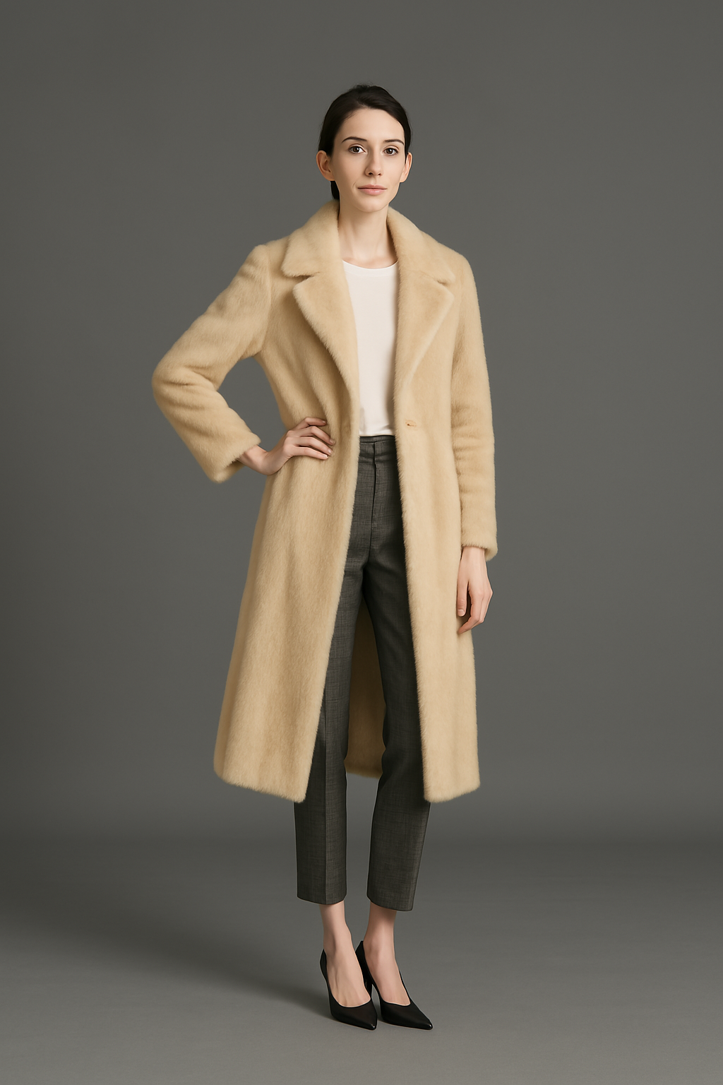 팔로미노 밍크 롱코트